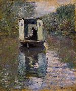 Claude Monet Le Bateau-atelier USA oil painting artist